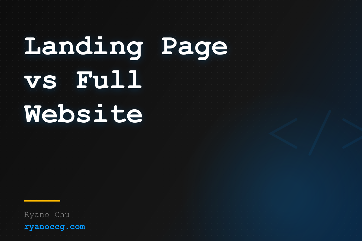Landing Page vs Full Website: Which Does Your Malaysian Business Need?